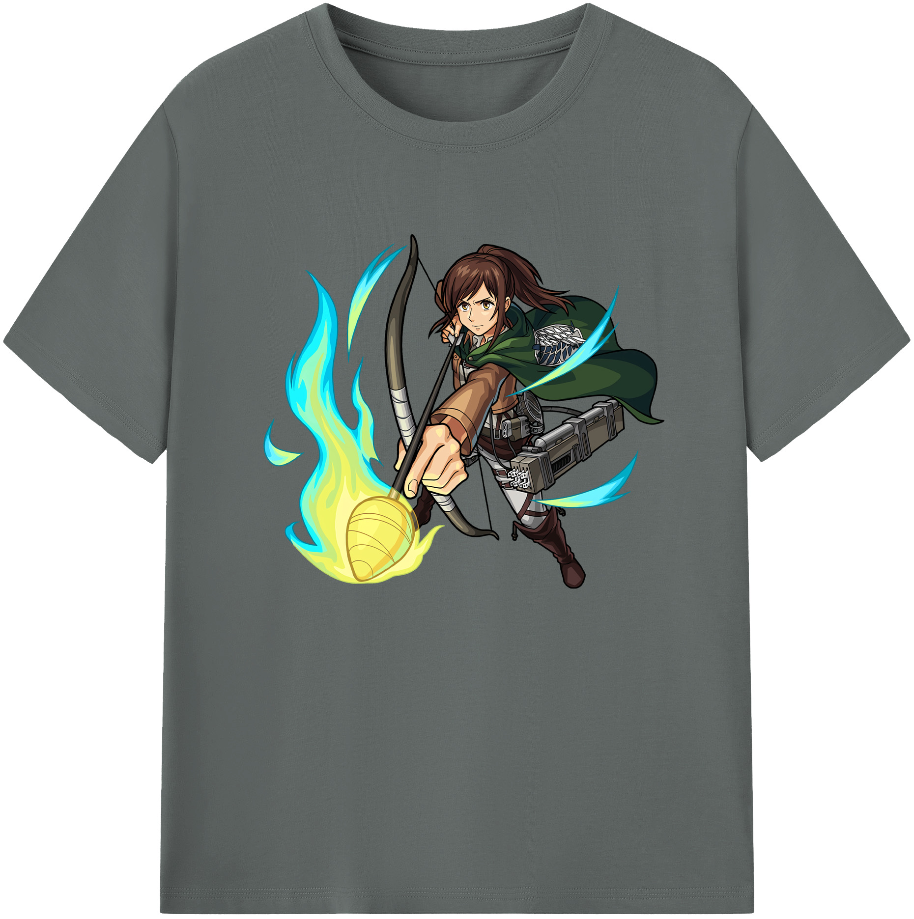 （画像用） 進撃の巨人 サシャ·ブラウス Attack on Titan Sasha Blaus 綿100％ メンズ半袖Tシャツ｜肌触りやわらか＆通気性